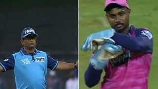 IPL 2022: Sanju Samson's BIZARRE DRS Protest Against Umpire's Wide Call Sparks Controversy During KKR vs RR | WATCH VIDEO